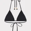 Jumpsuits & Rompers-MILLY Millie Diamond Heat Set Triangle Bikini Top Black