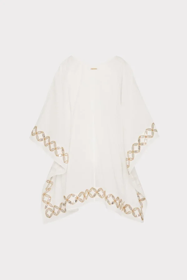 mirrored_embroidery_cafta_3.webp Cover-Ups-MILLY Mirrored Embroidery Caftan White/Gold