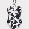 modern_geo_print_looped_c_0.webp One Piece Swimsuits-MILLY Modern Geo Print Looped Cutout One-Piece Black/Ecru