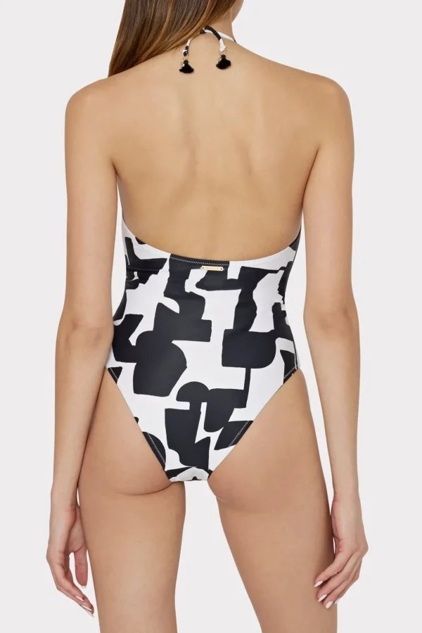 modern_geo_print_looped_c_2.webp One Piece Swimsuits-MILLY Modern Geo Print Looped Cutout One-Piece Black/Ecru