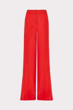 nash_viscose_twill_pants_0-2.webp Matching Sets-MILLY Nash Viscose Twill Pants Red