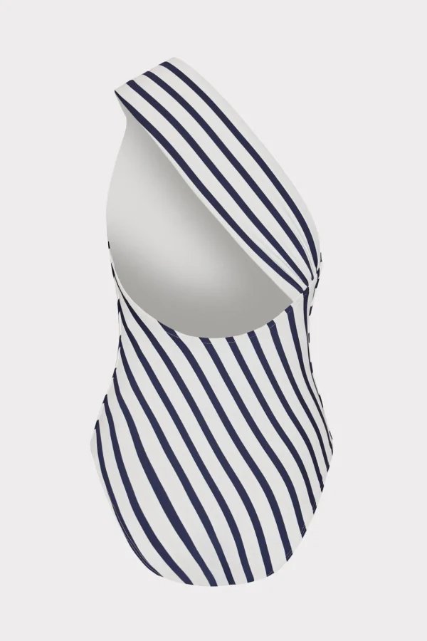 nautical_stripe_one_shoul_3.webp One Piece Swimsuits-MILLY Nautical Stripe One Shoulder One Piece Navy/White