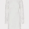 White Dresses-MILLY Nessa 3D Lace Dress White