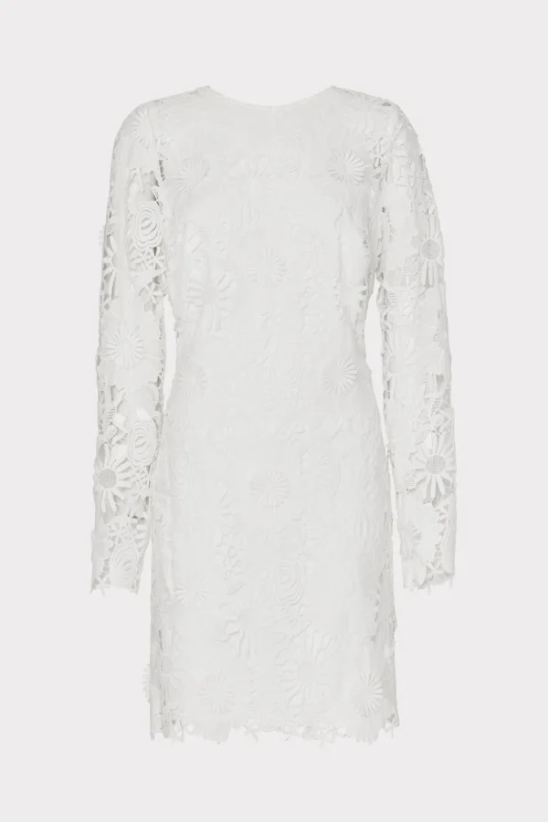 White Dresses-MILLY Nessa 3D Lace Dress White