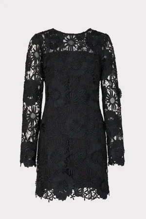 nessa_d_lace_dress_0.webp Little Black Dresses-MILLY Nessa 3D Lace Dress Black