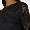 Little Black Dresses-MILLY Nessa 3D Lace Dress Black