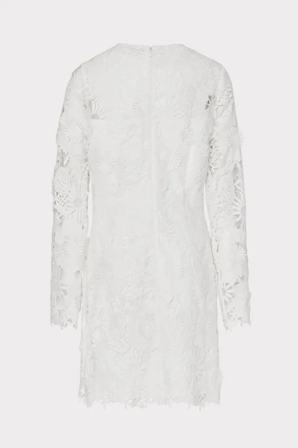 White Dresses-MILLY Nessa 3D Lace Dress White