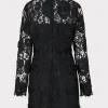 Little Black Dresses-MILLY Nessa 3D Lace Dress Black