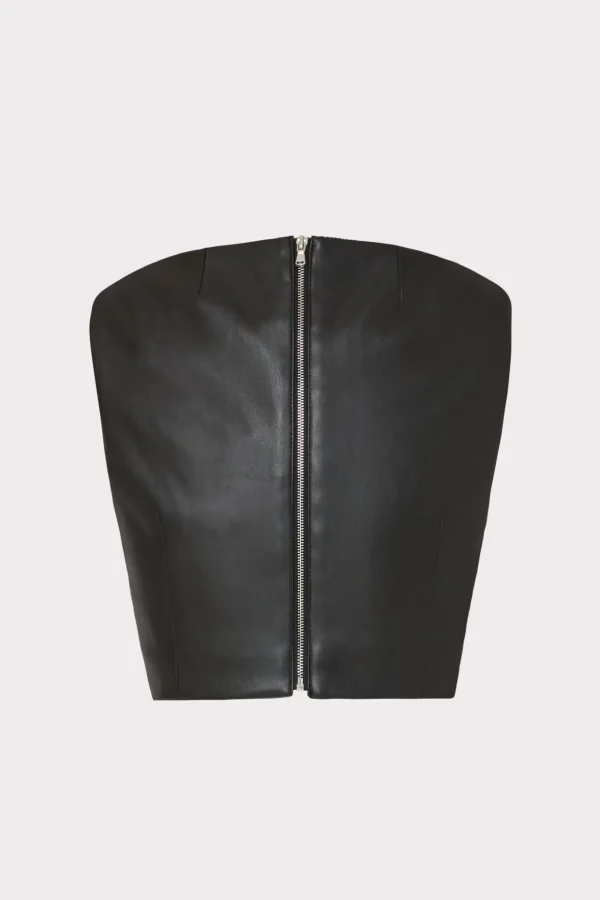 nickie_vegan_leather_crop_3-1.webp Tops-MILLY Nickie Vegan Leather Crop Top Black