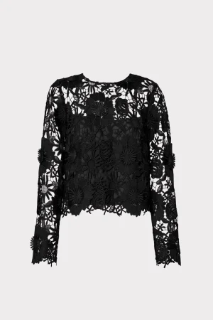 nori_d_lace_shirt_0-2.webp Tops-MILLY Nori 3D Lace Shirt Black