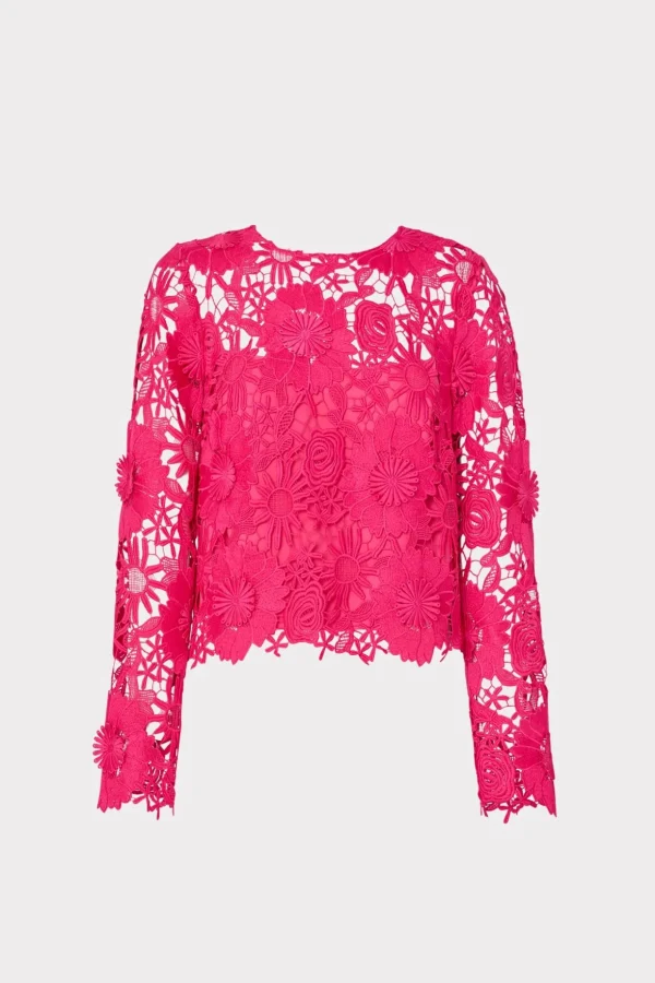nori_d_lace_shirt_0-3.webp Tops-MILLY Nori 3D Lace Shirt Milly Pink