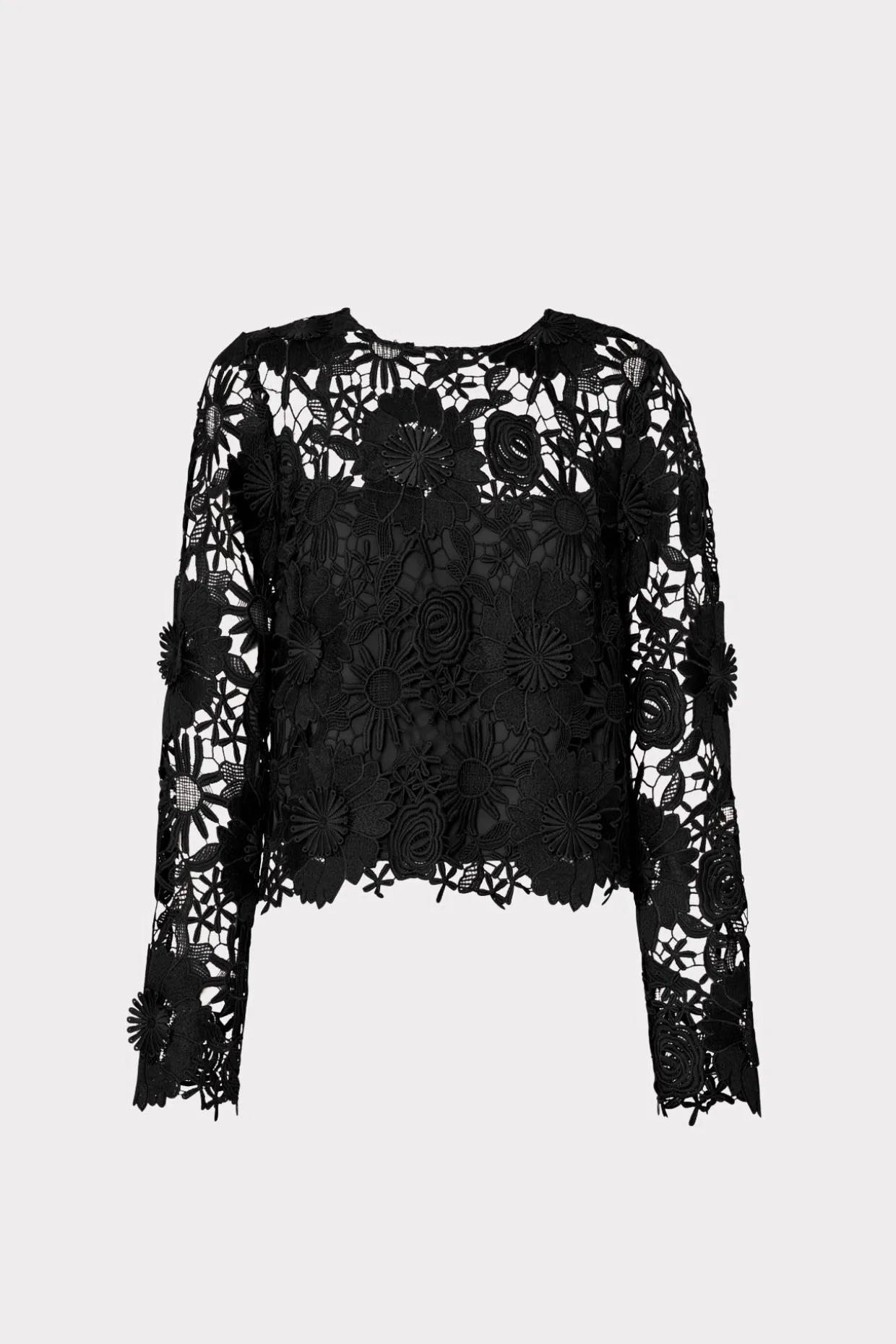 nori_d_lace_shirt_0.webp Jumpsuits & Rompers-MILLY Nori 3D Lace Shirt Black
