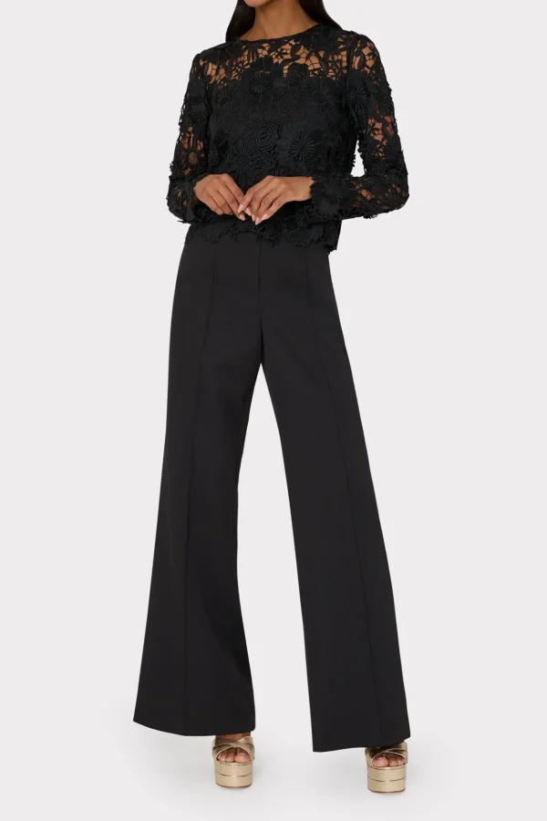 nori_d_lace_shirt_1-2.webp Tops-MILLY Nori 3D Lace Shirt Black