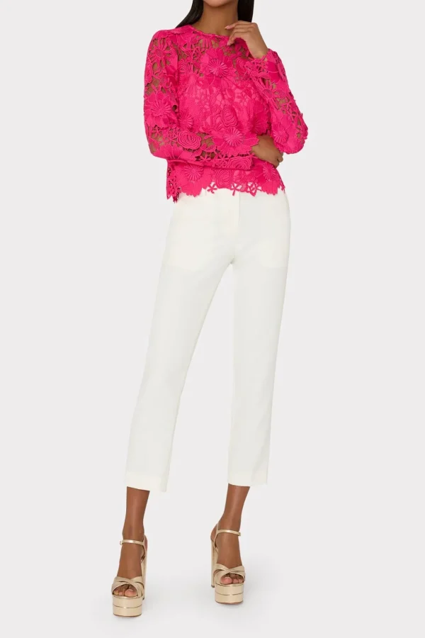 nori_d_lace_shirt_1-3.webp Tops-MILLY Nori 3D Lace Shirt Milly Pink