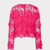 Jumpsuits & Rompers-MILLY Nori 3D Lace Shirt Milly Pink