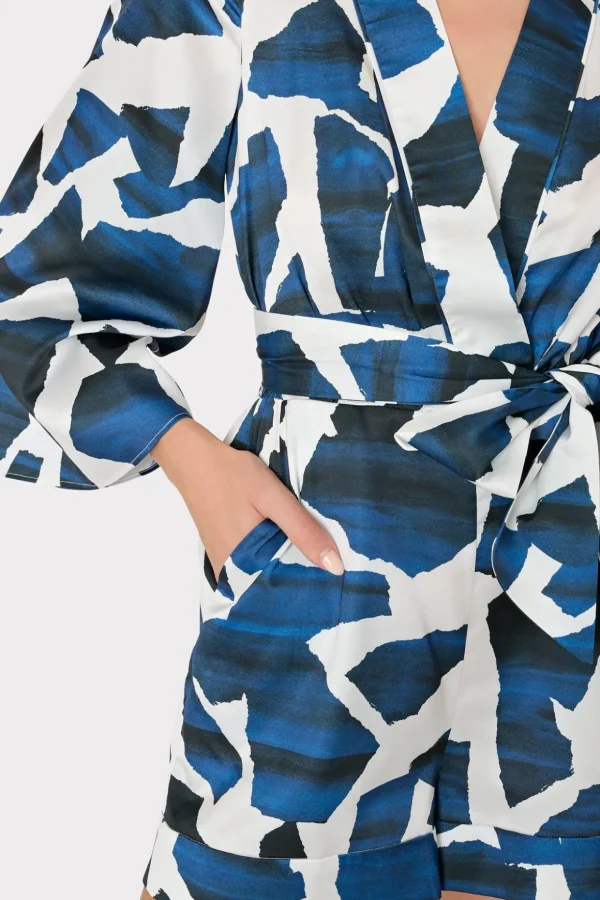 ocean_puzzle_satin_romper_2-1.webp Jumpsuits & Rompers-MILLY Ocean Puzzle Satin Romper Navy Multi