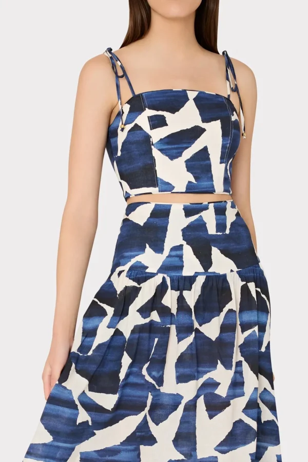 ocean_puzzle_viscose_line_2-2.webp Jumpsuits & Rompers-MILLY Ocean Puzzle Viscose Linen Tie Top Navy Multi