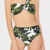 olivia_sea_of_petals_drap_2.webp Bikinis-MILLY Olivia Sea Of Petals Draped Bandeau Top Chartreuse/Black
