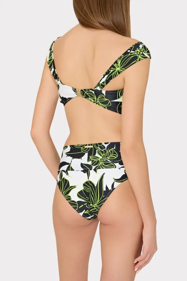 olivia_sea_of_petals_drap_6-1.webp Jumpsuits & Rompers-MILLY Olivia Sea Of Petals Draped Bandeau Top Chartreuse/Black