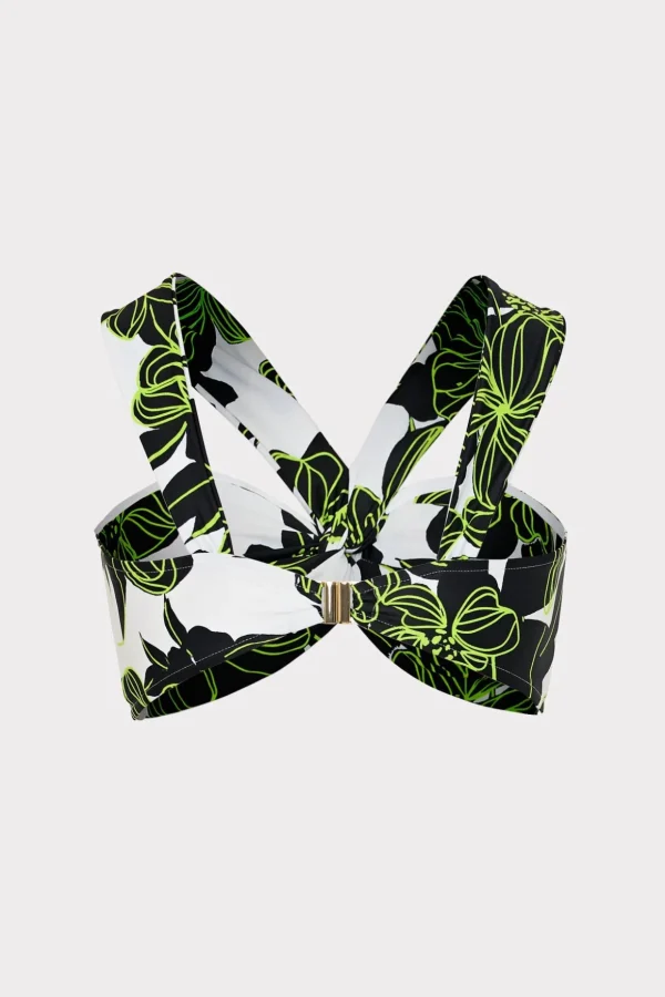olivia_sea_of_petals_drap_7-1.webp Jumpsuits & Rompers-MILLY Olivia Sea Of Petals Draped Bandeau Top Chartreuse/Black
