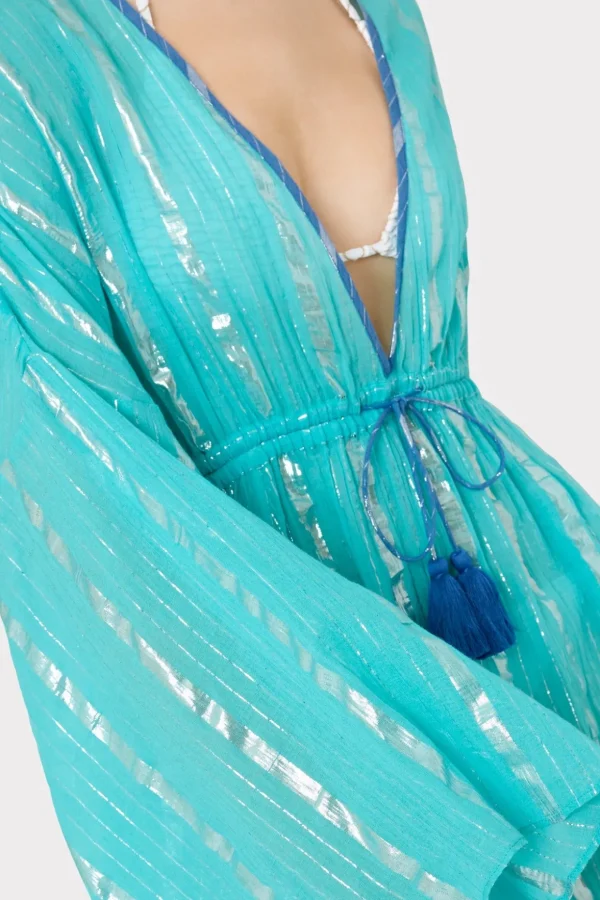 olympia_lurex_stripe_cove_2.webp Cover-Ups-MILLY Olympia Lurex Stripe Coverup Dress Turquoise/Blue