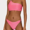 Jumpsuits & Rompers-MILLY One Shoulder O-Ring Bikini Top Shimmer Pink