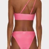 Jumpsuits & Rompers-MILLY One Shoulder O-Ring Bikini Top Shimmer Pink