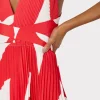 oria_grand_foliage_pleate_2-1.webp Guest Of Dresses-MILLY Oria Grand Foliage Pleated Dress Red/White
