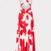 oria_grand_foliage_pleate_3-2.webp Evening Gowns-MILLY Oria Grand Foliage Pleated Dress Red/White