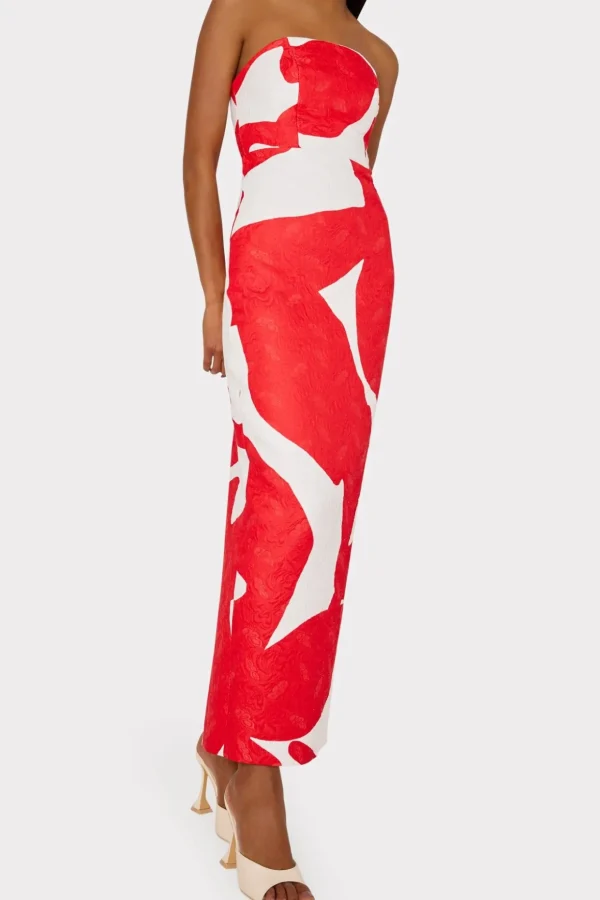 Jumpsuits & Rompers-MILLY Orion Grand Foliage Dress Red/White