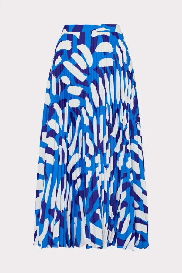 otha_brushstroke_pleated__0-1.webp Skirts-MILLY Otha Brushstroke Pleated Skirt Blue Multi