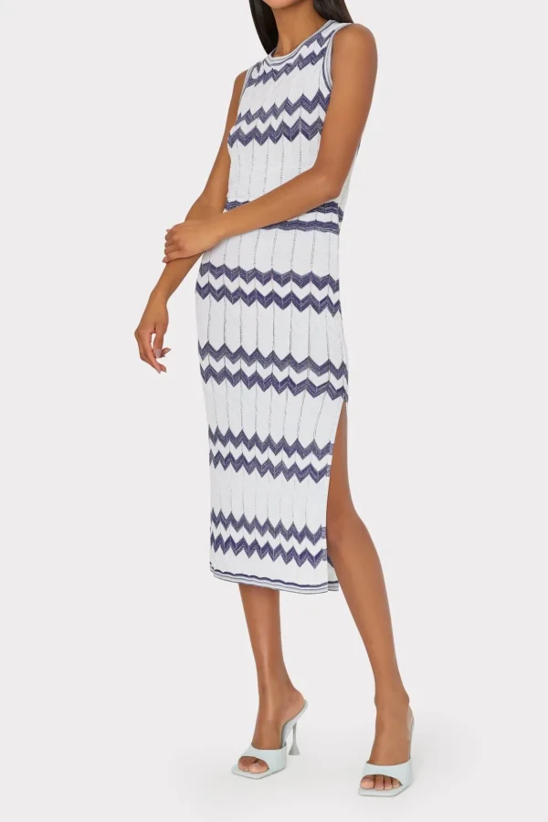 oversized_zig_zag_midi_dr_1.webp Jumpsuits & Rompers-MILLY Oversized Zig Zag Midi Dress Navy/Ecru