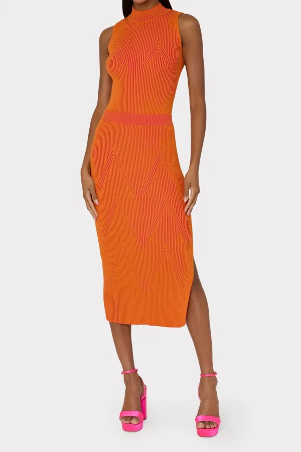 plaited_knit_midi_skirt_1-1.webp Sweaters & Knits-MILLY Plaited Knit Midi Skirt Pink/Coral