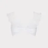 Jumpsuits & Rompers-MILLY Pleated Organza Bikini Top White