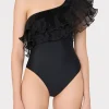pleated_organza_one_shoul_1-1.webp Jumpsuits & Rompers-MILLY Pleated Organza One Shoulder One Piece Black