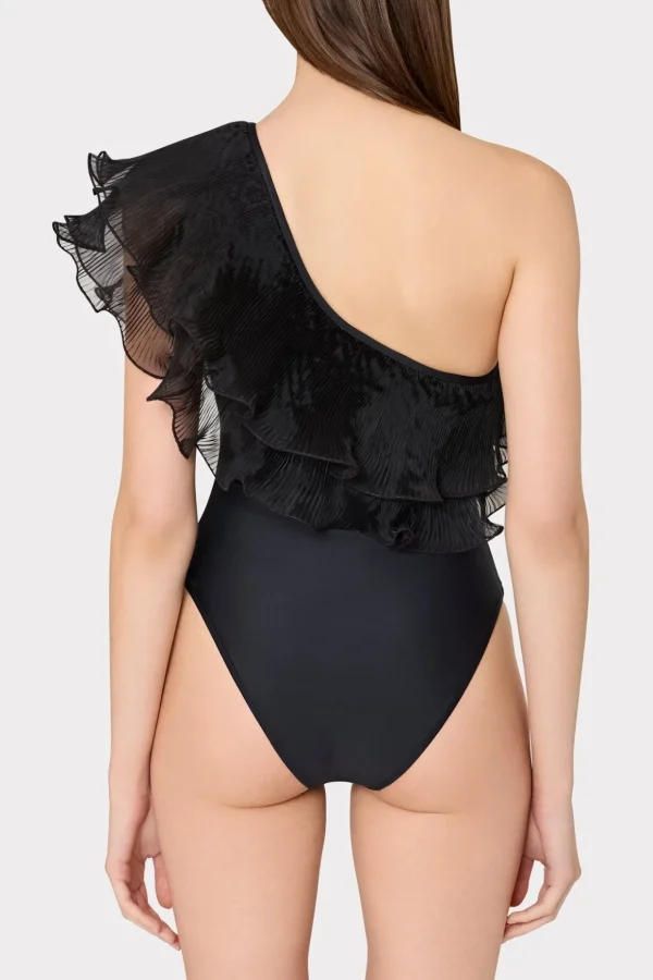 pleated_organza_one_shoul_2-1.webp Jumpsuits & Rompers-MILLY Pleated Organza One Shoulder One Piece Black