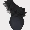 pleated_organza_one_shoul_3.webp One Piece Swimsuits-MILLY Pleated Organza One Shoulder One Piece Black