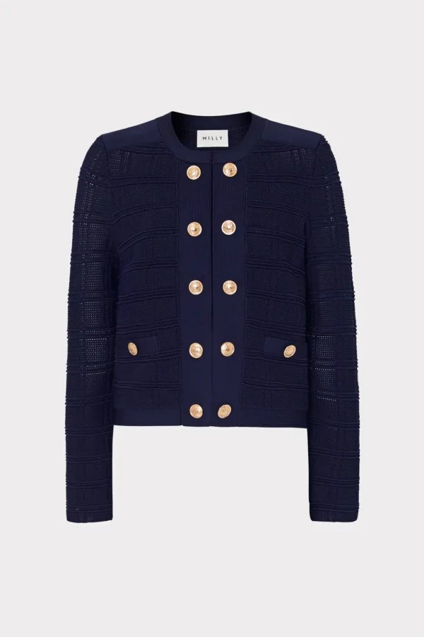 pointelle_textured_knit_j_0-5.webp Jumpsuits & Rompers-MILLY Pointelle Textured Knit Jacket Navy