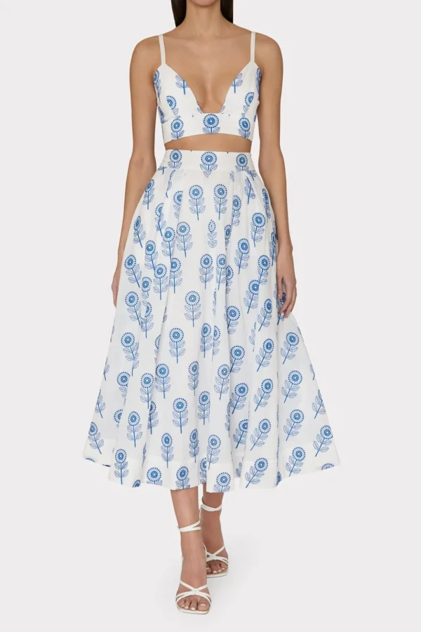 poppy_embroidery_skirt_1-2.webp Matching Sets-MILLY Poppy Embroidery Skirt White/Blue