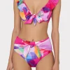 Jumpsuits & Rompers-MILLY Rainbow Waterfall Ruffle Bikini Top Multi
