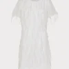 White Dresses-MILLY Rana Feather Dress White