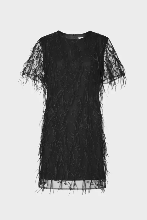 rana_feather_dress_0.webp Little Black Dresses-MILLY Rana Feather Dress Black