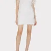 White Dresses-MILLY Rana Feather Dress White