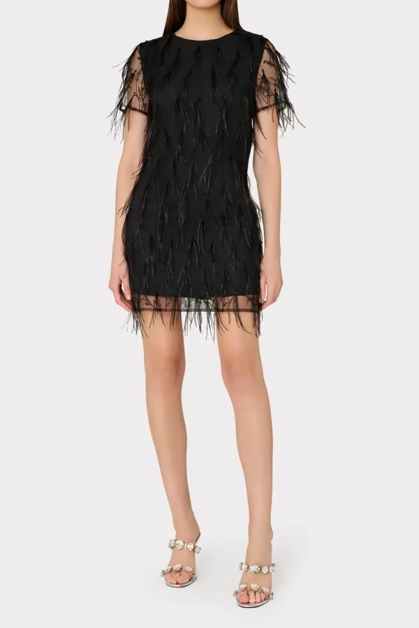 rana_feather_dress_1.webp Little Black Dresses-MILLY Rana Feather Dress Black