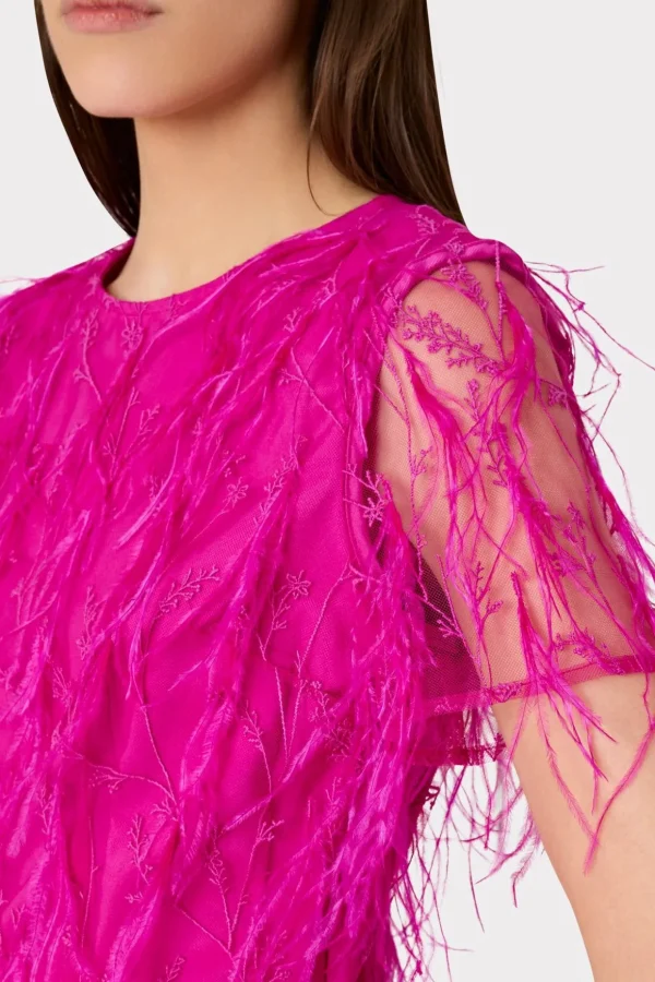 rana_feather_dress_2-1.webp Pink Dresses-MILLY Rana Feather Dress Fuchsia