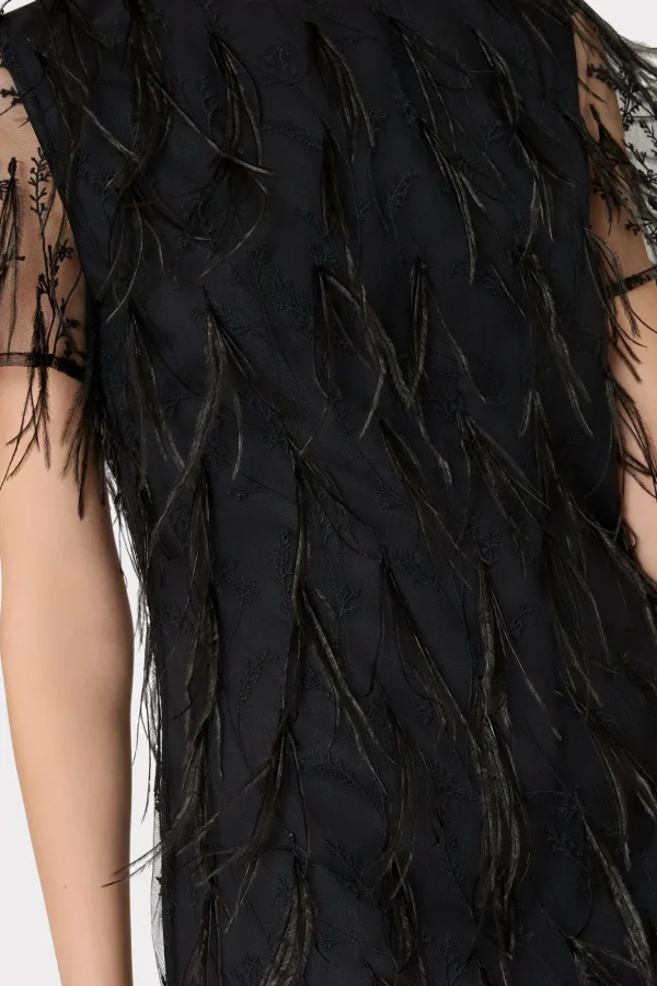 rana_feather_dress_2.webp Little Black Dresses-MILLY Rana Feather Dress Black