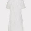 White Dresses-MILLY Rana Feather Dress White