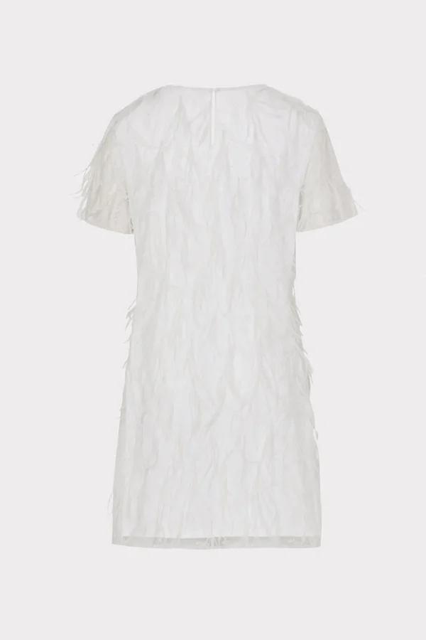 White Dresses-MILLY Rana Feather Dress White