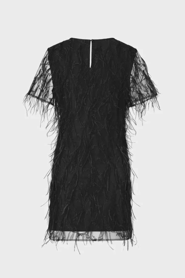 rana_feather_dress_3.webp Little Black Dresses-MILLY Rana Feather Dress Black