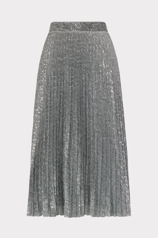 rayla_pleated_sequins_ski_0.webp Skirts-MILLY Rayla Pleated Sequins Skirt Silver